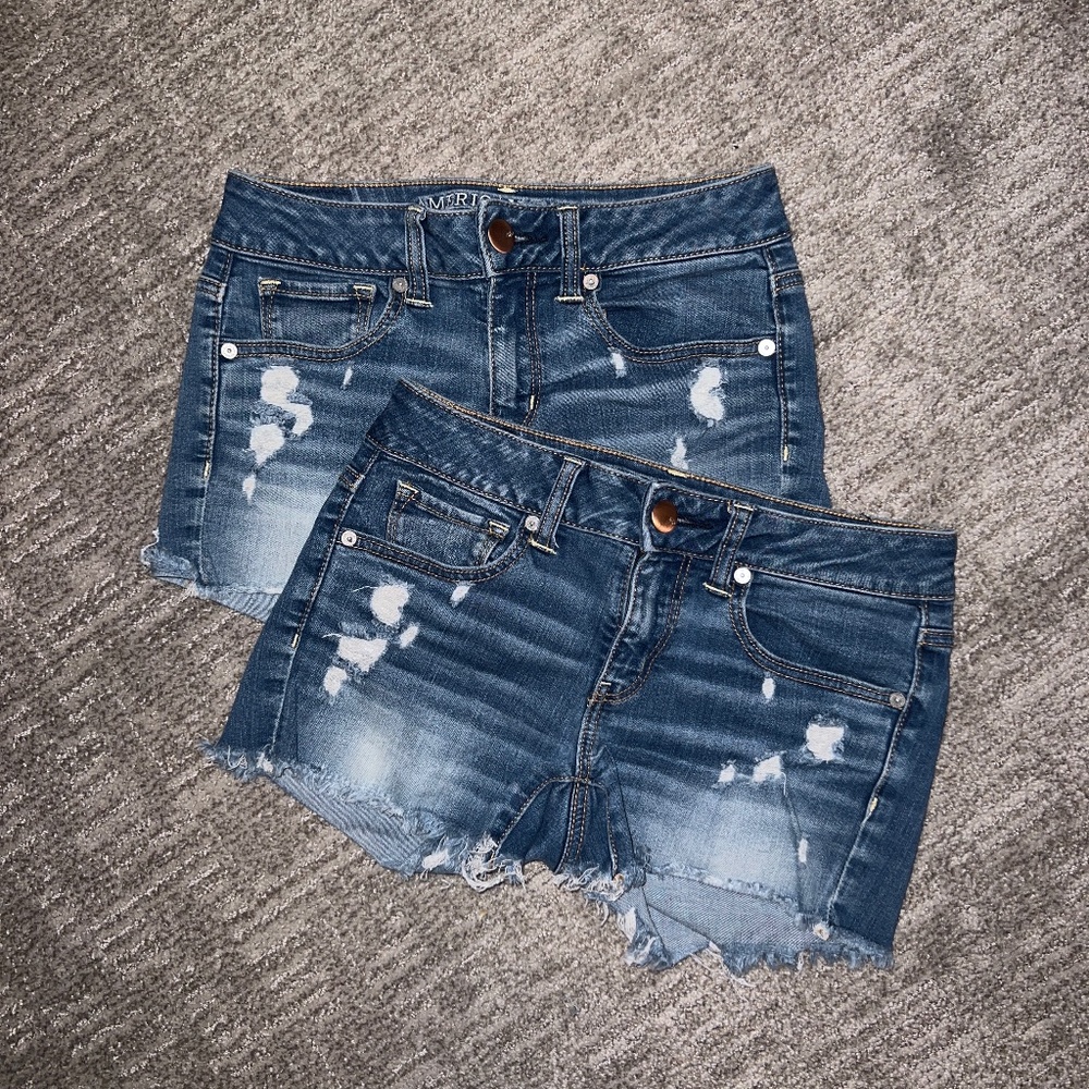 2 Pair American Eagle Denim Shorts